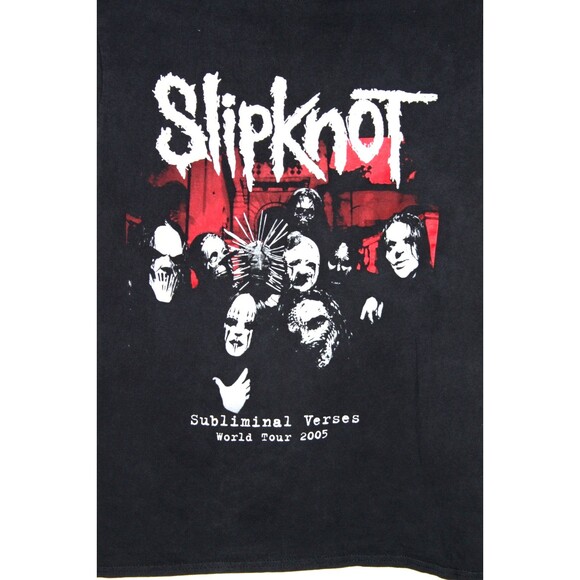 Slipknot Subliminal Verses World Tour 2005 T Shirt 2 Sided Tee Black Size Med - Picture 2 of 6
